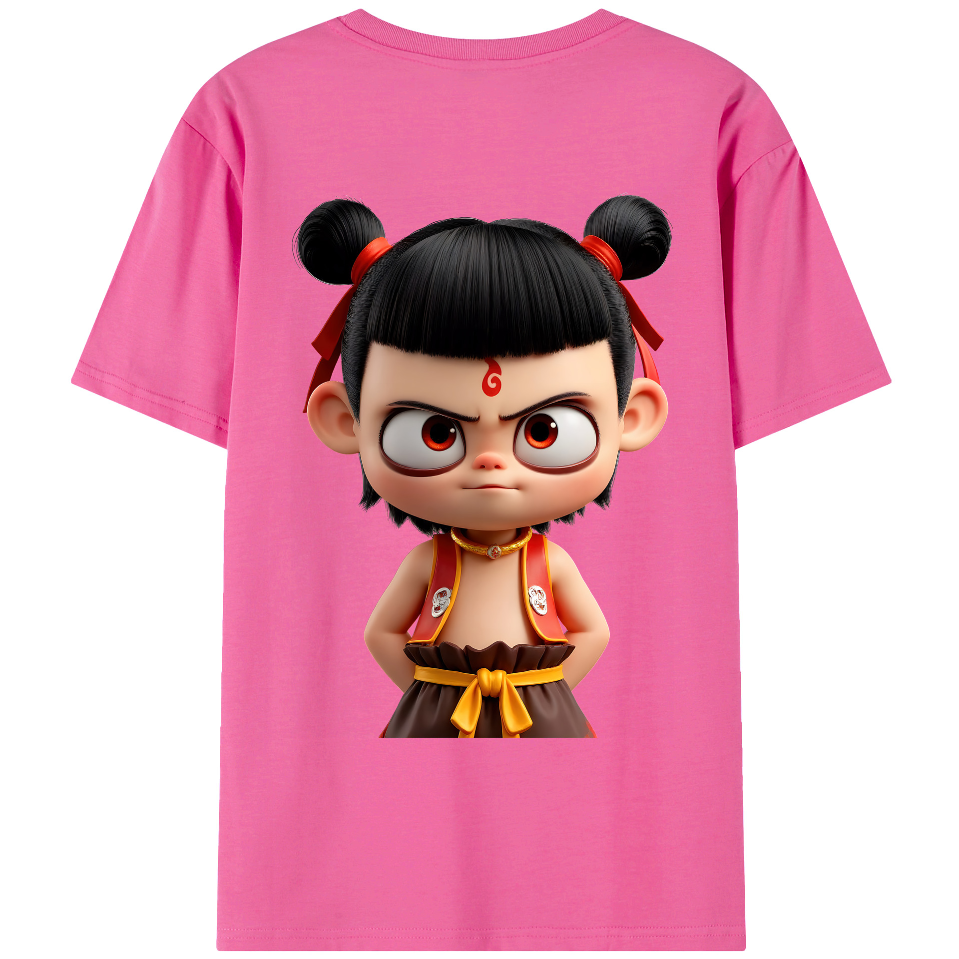 （画像用） Ne Zha 2 ナタ 魔童の大暴れ レディース半袖Tシャツ(バックプリント)